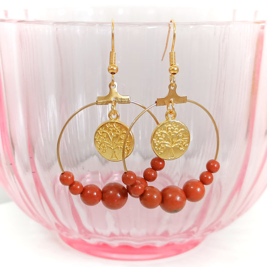 Korvikset punainen jaspis